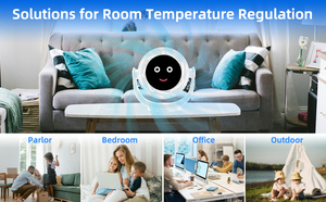 2026 Custom Logo <b>Mini</b> Desk Fan Rechargeable Adjustable Strong Wind LED Display Portable <b>Table</b> Fan Wall Mount Household - Product Image 5