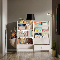 Librero Infantil Moderno Montessori Addreen de 8 Estantes, Organizador de Juguetes Multifuncional de Madera para Bebés y Niños Pequeños, para el Aula