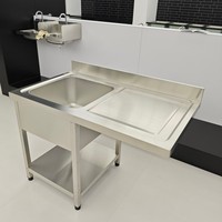 Évier de cuisine en acier inoxydable à cuve unique, résistant à l'usure, pour appartement, restaurant, cuisine commerciale