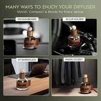 Diffuseur de parfum pour voiture en bois personnalisé OEM ODM 100ML, parfum bois de teck, vente en gros directe d'usine, porte-gobelet