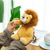 Dessin animé Animal Lion en peluche poche jouet sac à dos suspendu pendentif poupée avec fonction de soulagement du Stress cadeau d'anniversaire
