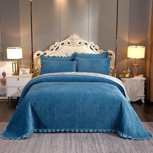 <span class=keywords><strong>Copriletto</strong></span> in Velluto di Latte Invernale Molee Textile, Tinta Unita, Tessile per la Casa, <span class=keywords><strong>Blu</strong></span>, per Hotel e Uso Domestico - Product Image 1