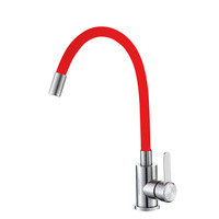 Robinet de cuisine en acier inoxydable 304, mélangeur multicolore avec tube flexible en silicone, pivotant à 360 degrés, robinet d'eau chaude et froide pour évier de cuisine