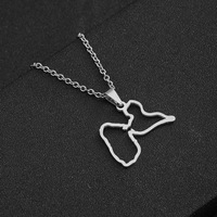 Colliers chaîne avec carte de la Guadeloupe du fabricant HY, en acier inoxydable argenté, plaqué or 18 carats, pendentif drapeau de la Guadeloupe