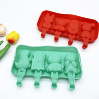 Plateau à glaçons en silicone en forme de dinosaure amusant, flexible et réutilisable pour les enfants et les fêtes