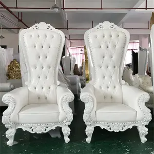 Melhor preço de aluguer de casamento cadeiras de madeira royal king thrones cadeira para festa de casamento
