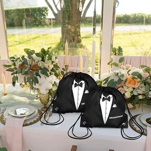 Father's Birthday Anniversary Wedding Supplies Party Favor Bag Groomsman Gift <b>Groomsmen</b> <b>Proposal</b> Bags - Product Image 4