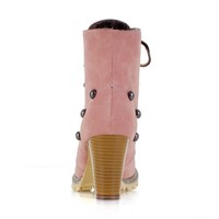 Bottes pour femmes de style coréen ODM/OEM, à talons hauts, semelles antidérapantes, détails rivetés, grandes tailles 40-43, bottines à tige en PU
