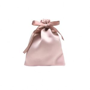 Custom Logo Handmade Portable Travel Satin <b>Pouch</b> <b>Drawstring</b> Hair Wig Storage Elegant Silk Storage Bag Clothes Jewelry Bag - Product Image 2