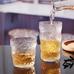 Vintage içme bardakları Glacier cam bardak cam ev ve mutfak için meyve suyu bardakları karışık içecekler su bira viski