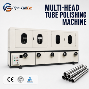 Machine de polissage de tubes ronds, modèle à tête unique, pour ateliers de fabrication de rampes et brossage de surfaces de tubes en acier inoxydable - Product Image 1