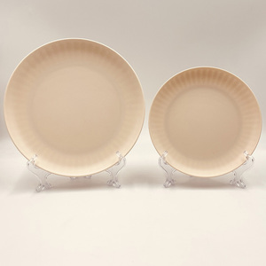 Set <span class=keywords><strong>di</strong></span> Stoviglie in Melamina Rosa a Coste per Uso Quotidiano, <span class=keywords><strong>Servizio</strong></span> <span class=keywords><strong>da</strong></span> Tavola per Cene Casuali - Product Image 3