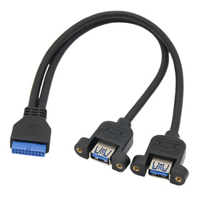 สายเคเบิล Mkd 20p เป็น Dual Usb3.0 ตัวเมีย ระยะห่าง 30 มม. ป้องกันสัญญาณรบกวนด้วยทองแดงเต็มรูปแบบ สำหรับต่อขยายเมนบอร์ด - Product Image 2