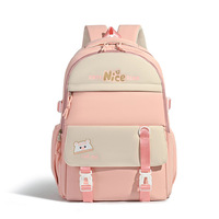 Sac à dos grande capacité pour filles, écoles primaires/secondaires (CP-CM2), avec fermeture éclair et boucle, design respirant, motif rayé