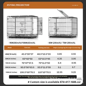 <span class=keywords><strong>Cage</strong></span> pour chien pour petits/chiens moyens, pliable et séparable, en fil métallique, pour usage domestique, version européenne, toutes saisons - Product Image 2