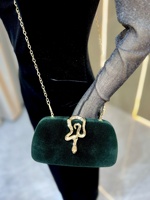 Pochette de soirée élégante en velours 2026 pour femme avec fermoir serpent, sacs à main formels, sac rigide avec chaîne d'épaule