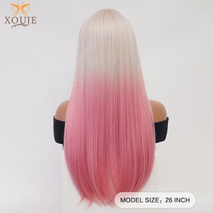 Altın Rengi Pembe Uzun Düz Sentetik (Kaküllü) Doğal Saç Çizgisi Tasarımı Isıya Dayanıklı <span class=keywords><strong>Cosplay</strong></span>/Cadılar Bayramı Partisi 26 - Product Image 6