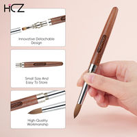 Hechunzi Nouveau design détachable et remplaçable, manche en bois de santal, 2 en 1, fournisseur d'outils de manucure, brosses à ongles