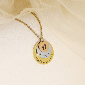 Collar con Nombre Personalizado, Resistente al Deslustre, Impermeable, Acero Inoxidable 316, Chapado en Oro de 14k y 18k, Collar para Bebé - Product Image 4