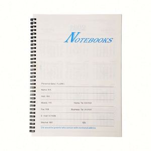 Cuaderno Escolar Estilo Ejecutivo, 200 Páginas, Impresión Serigráfica, Encuadernación en Espiral, Cubierta Transparente de PP, A4 - Product Image 1