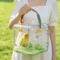 Sac de transport portable pour perroquet avec cage extérieure panoramique, motif peau de tigre, plumage de pivoine, pour oiseaux en déplacement