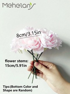 Têtes de fleurs de pivoine artificielles <span class=keywords><strong>rose</strong></span> pâle, aspect soyeux, fleurs artificielles adaptées pour la décoration de mariage, de fête, de gâteau, de salon, de table - Product Image 3