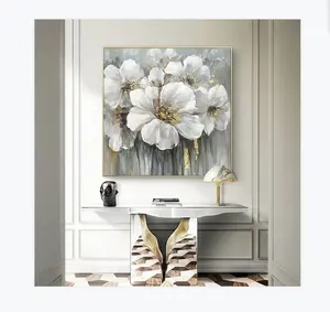 מודרני פרח מתכת קיר אמנות מותאם אישית קיר ציור מופשט תמונת שמן על בית תפאורה מתכת אמנות