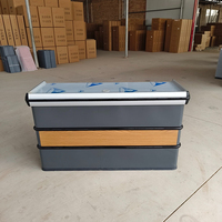 Comptoir de caisse en acier inoxydable en forme de L Fujiahe CC-T, hauteur 85 cm, pour magasin de proximité et commerce de détail