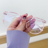 Anti-lumière bleue rétro noir carré Transparent plein cadre lunettes montures Simple confortable plat mode lunettes optiques