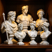 Buste de David en marbre naturel sculpté à la main, sculpture classique de la Renaissance pour la décoration de la maison et des galeries