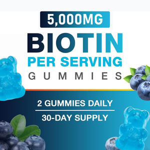 OEM crescita dei capelli vitamina Extra forza biotina 5000mcg per gli uomini e le donne, Vegan biotina Gummies integratore per la pelle dei capelli e le unghie - Product Image 6