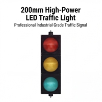 Feu de signalisation LED à vision complète de 200 mm (8 pouces) à commande automatique, avec lentilles rouge, verte et jaune, étanche IP65 pour passage à niveau
