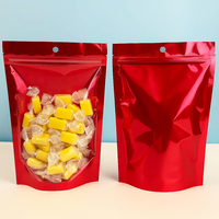 Sachet Doypack Métallique Multicolore avec Fenêtre Transparente et Trou de Suspension, Refermable avec Fermeture Éclair, pour l'Emballage de Snacks Assortis