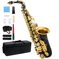 Cross-border Source XINSEN XS-865A Eb 20-Key Brass Black Gold Alto Saxophone with Nickel Plated Finish Musical Instrument