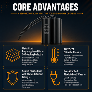 <span class=keywords><strong>Condensateur</strong></span> de démarrage de moteur <span class=keywords><strong>CBB60</strong></span> <span class=keywords><strong>18uF</strong></span> 450VAC pour ouvre-porte coulissante, pièces de rechange - Product Image 3