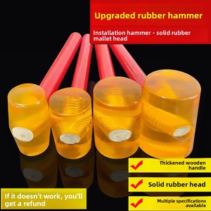 Martillo <span class=keywords><strong>de</strong></span> Goma Transparente con Mango <span class=keywords><strong>de</strong></span> Madera <span class=keywords><strong>para</strong></span> la Instalación y Renovación <span class=keywords><strong>de</strong></span> Baldosas - Product Image 2