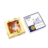 Boîte de nourriture pour tarte aux œufs bon marché en gros avec fenêtre transparente Boîte de papier pour biscuits Sushi Sandwich Boîte en carte avec fenêtre
