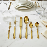 Ensemble de couteaux et fourchettes en acier inoxydable 304 à manche épais, manche en forme de calebasse, couteau de table, fourchette, cuillère à dessert, cuillère à thé et fourchette