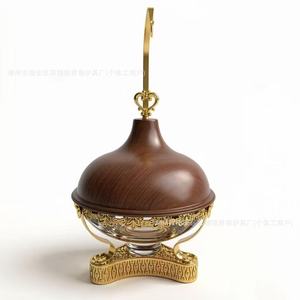Réchaud à alcool suspendu Teardrop Lid Buffet Stove 8L en acier inoxydable doré pour service de buffet d'hôtel - Product Image 1
