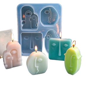 Top vente bricolage Silicone colle moule pour même dessiner visage gypse aromathérapie <span class=keywords><strong>bougie</strong></span> gâteau outils nouveauté - Product Image 1