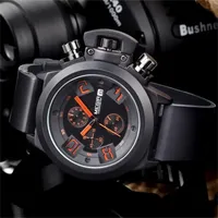 Montre-bracelet à quartz MEGIR 2002 pour homme, design élégant, bracelet en silicone, étanche, calendrier, stockage, course à pied