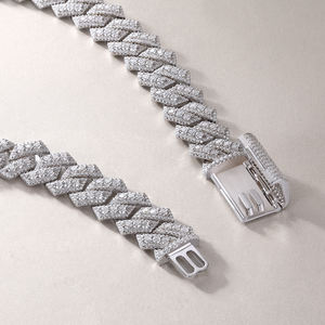 Zanlong 14038, venta al por mayor, joyería cubana de Hip Hop, collares de plata a la moda, diamantes, collar cubano helado para hombres, cadena de moissanita - Product Image 4