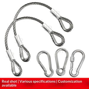 Câble <span class=keywords><strong>de</strong></span> liaison en acier inoxydable 304 avec mousqueton à ressort pour équipement industriel, sécurité des levages et du rigging - Product Image 2