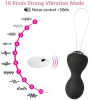 Weibliches Masturbationsspielzeug Vaginaler Straffungsvibrator 10-Frequenz Fernbedienung Silikon + ABS-Material Wasserdicht Kegel-Übungsgerät