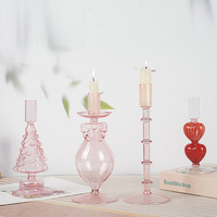 Bougeoir en verre romantique rétro en forme de cœur, sur pied haut, rayé, avec couvercle en verre, pour décoration créative de mariage et de maison