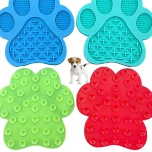 Al por mayor: Comederos de silicona de montaje en pared con forma de pata para entrenamiento de mascotas, comederos de alimentación lenta, platos y alfombrillas de lamido para perros - Product Image 2