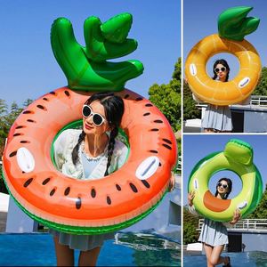Flotador Inflable de Piña para Piscina con Respaldo y Asas - Anillo de Natación Divertido para Adultos para Relajarse en Verano - Product Image 4