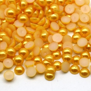 Factory Wholesale Price Orange ABS Pearl <strong>Beads</strong> Half Round Pearls Flatback <strong>Beads</strong> Loose Imitation Pearl - Product Image 3