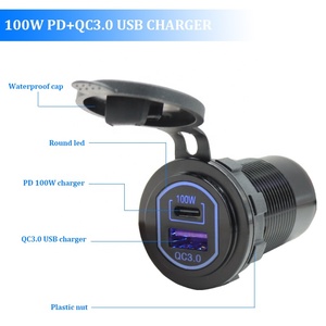 <strong>12V</strong> 100W USB C Outlet PD3.0 Port and Quick Charge 3.0 <strong>Car</strong> USB Charger <strong>Socket</strong> <strong>Socket</strong> for <strong>Car</strong> Marine Boat - Product Image 3