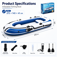 Produit de divertissement sportif, kayak gonflable, bateau en caoutchouc épaissi pour 2/3/4 personnes, bateau de pêche gonflable certifié GPSR
